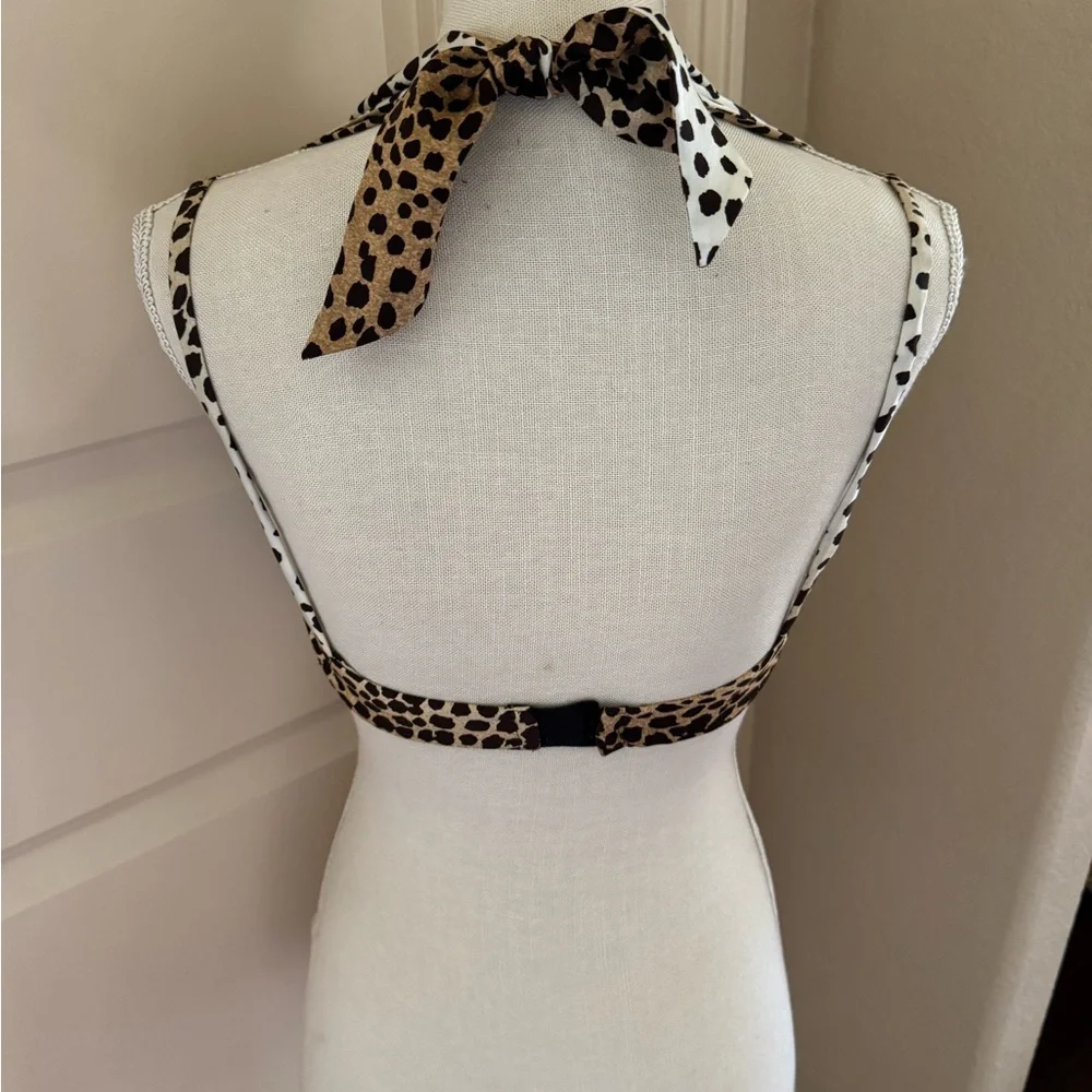 Roberto Cavalli Black Top with Animal Print Bra Top - Picture 8 of 11